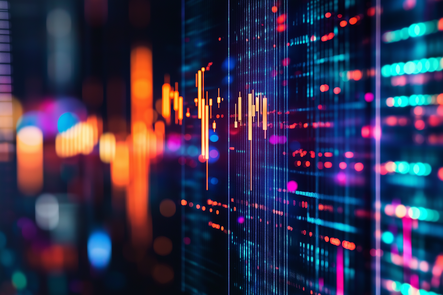 A person observing cryptocurrency charts on a screen, reflecting the fluctuating nature of Pi Coin's price and market sentiment.