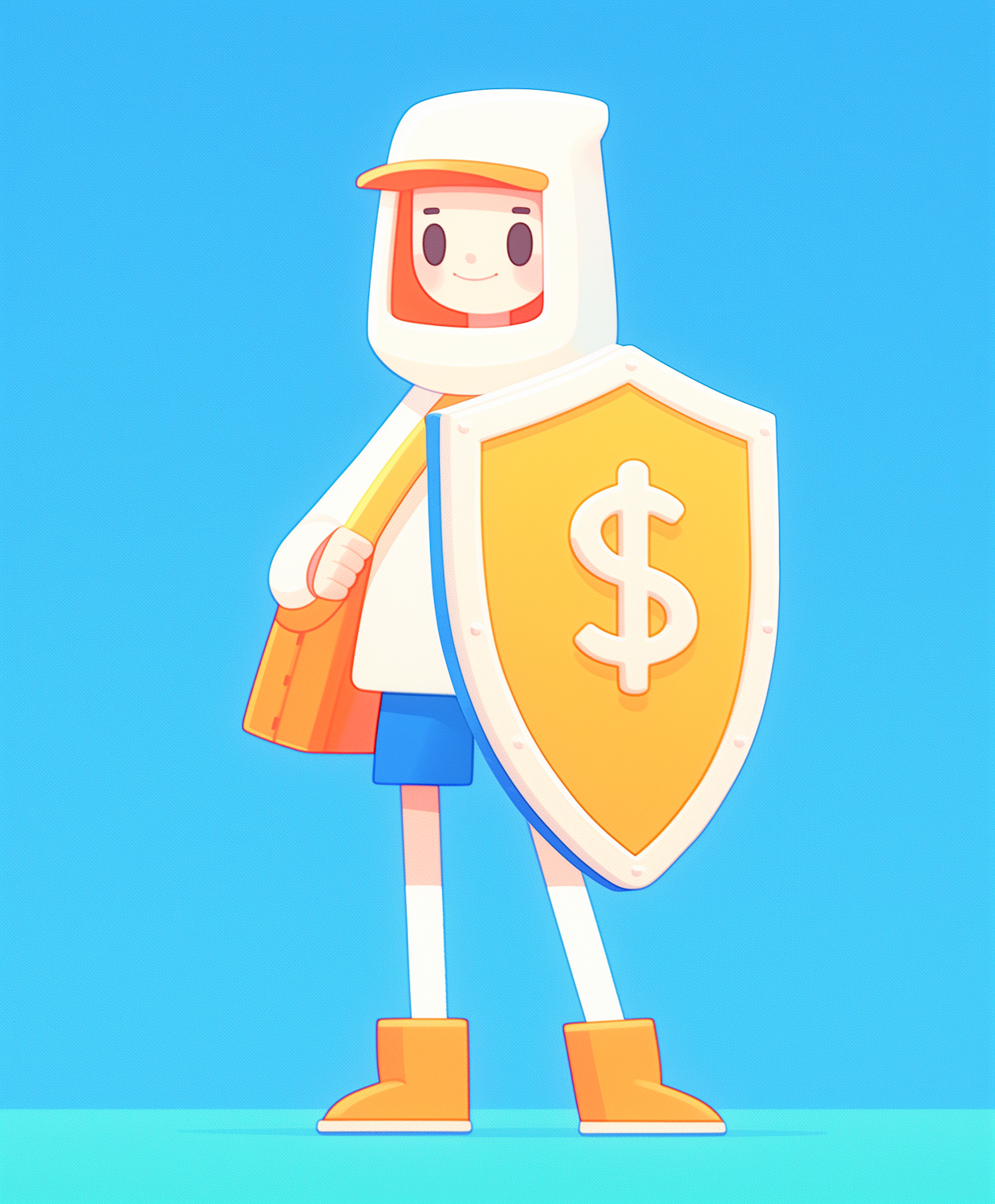 A person using a shield to protect digital assets, symbolizing how put options can hedge against potential market downturns.