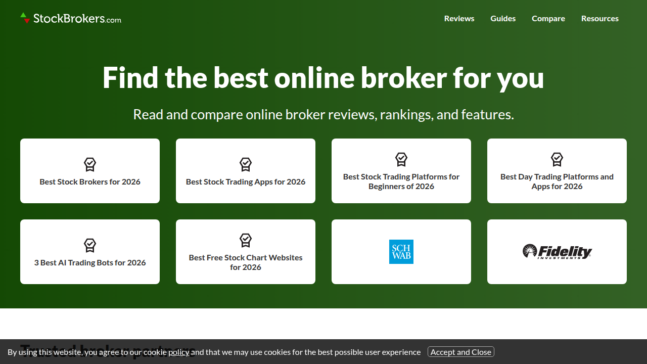 A screenshot of a popular financial guide website, relevant for researching and comparing options trading platforms for beginners.