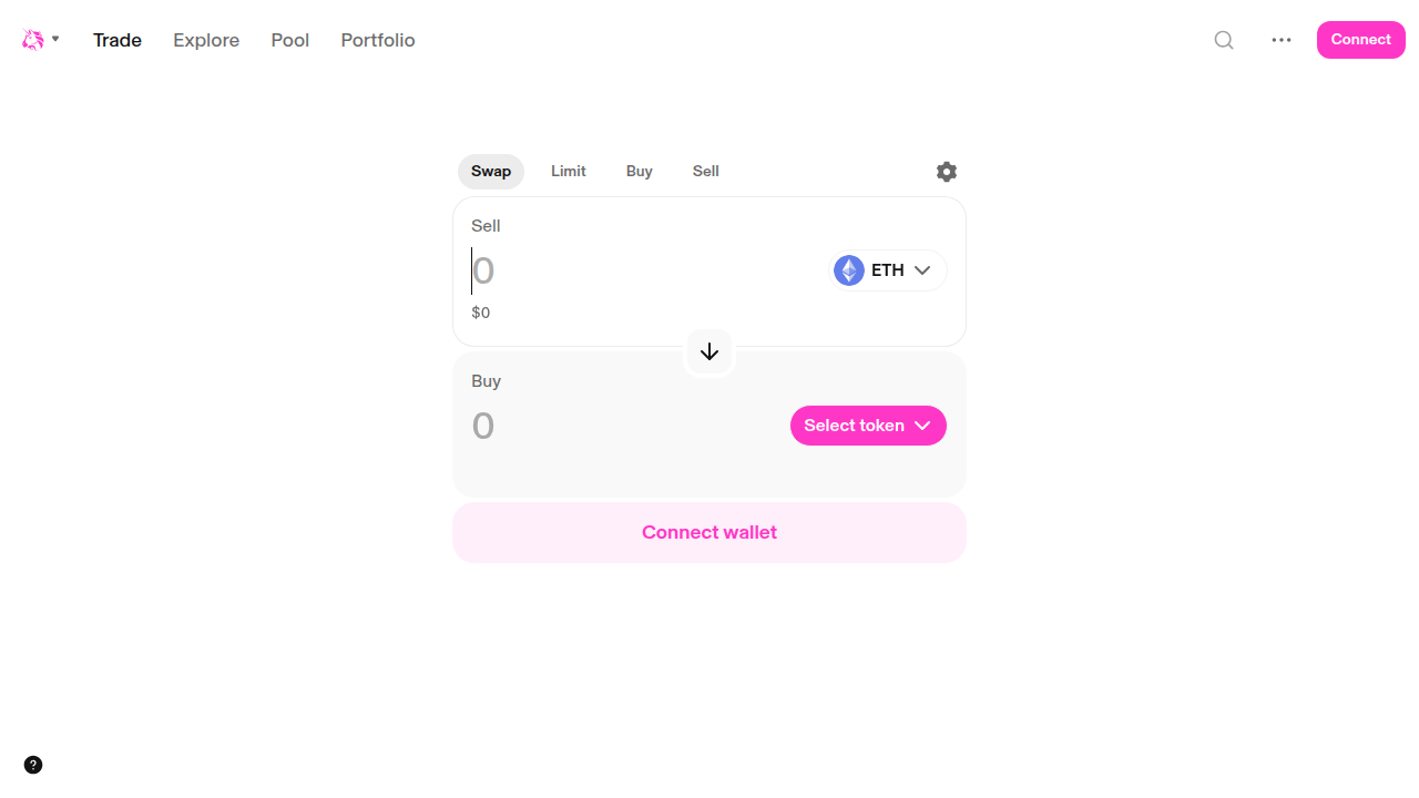 A view of the Uniswap decentralized exchange interface, where the Lightchain AI token officially launched.
