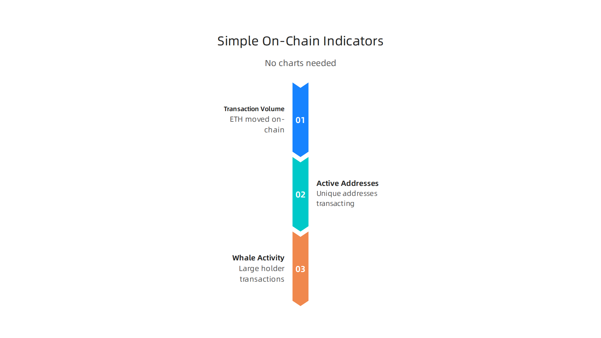 An infographic illustrating key on-chain indicators like transaction volume, active addresses, and whale activity that signal Ethereum's health.