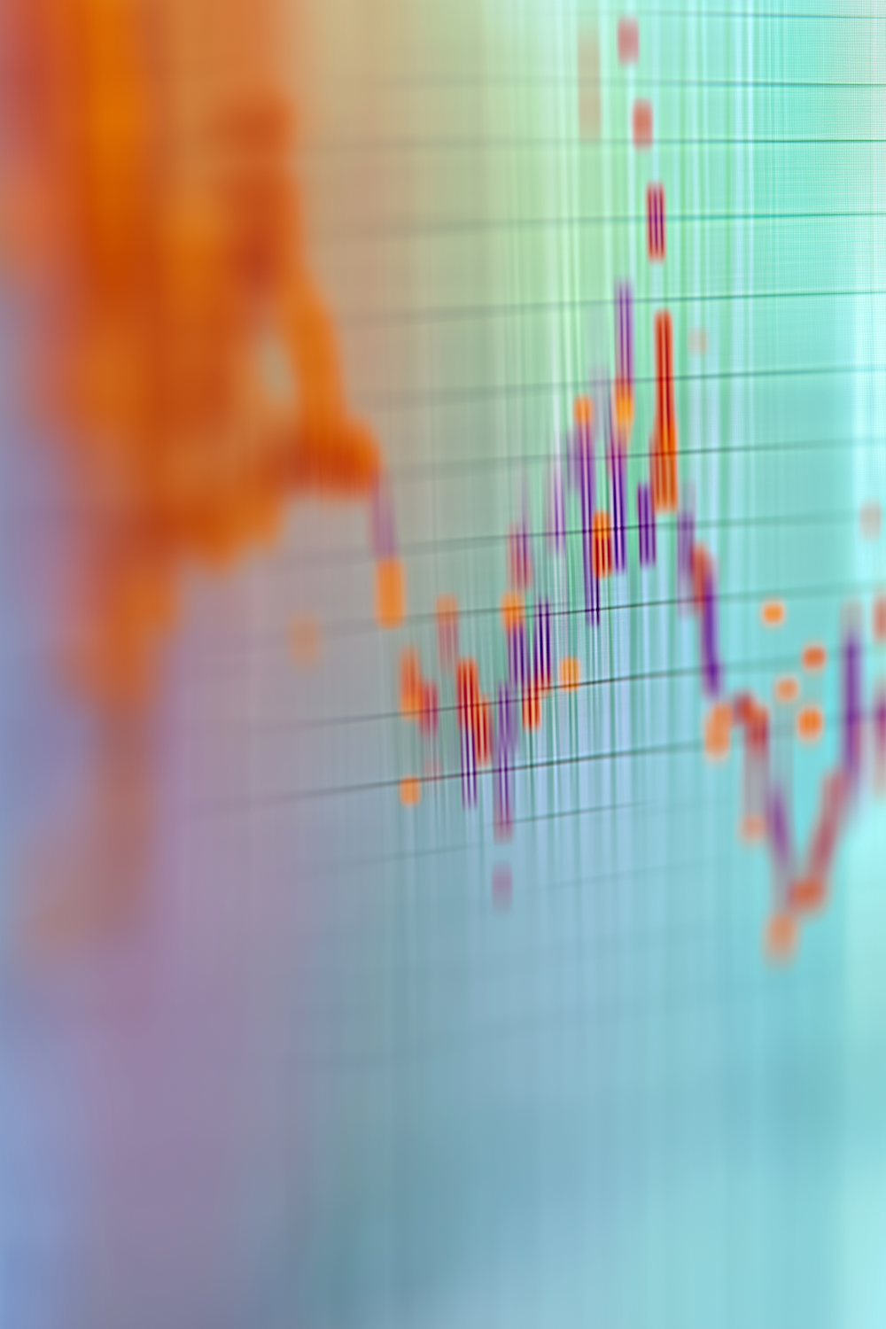An individual overwhelmed by complex digital charts and financial jargon, symbolizing the 'market psychology noise' new investors face.